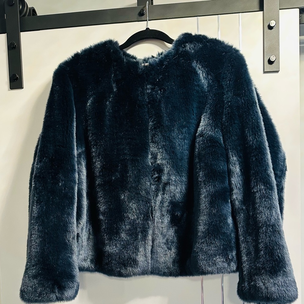 Windsmoor Size 18 Luxurious Rare Teal Blue Faux Fur “Mink” Jacket